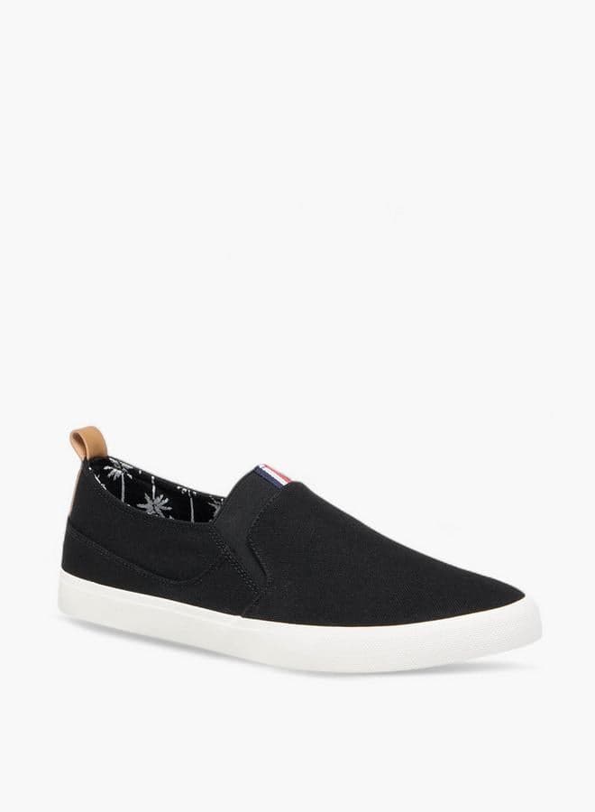 Wat24182 Black Canvas Slip-On Loafers - Image 1
