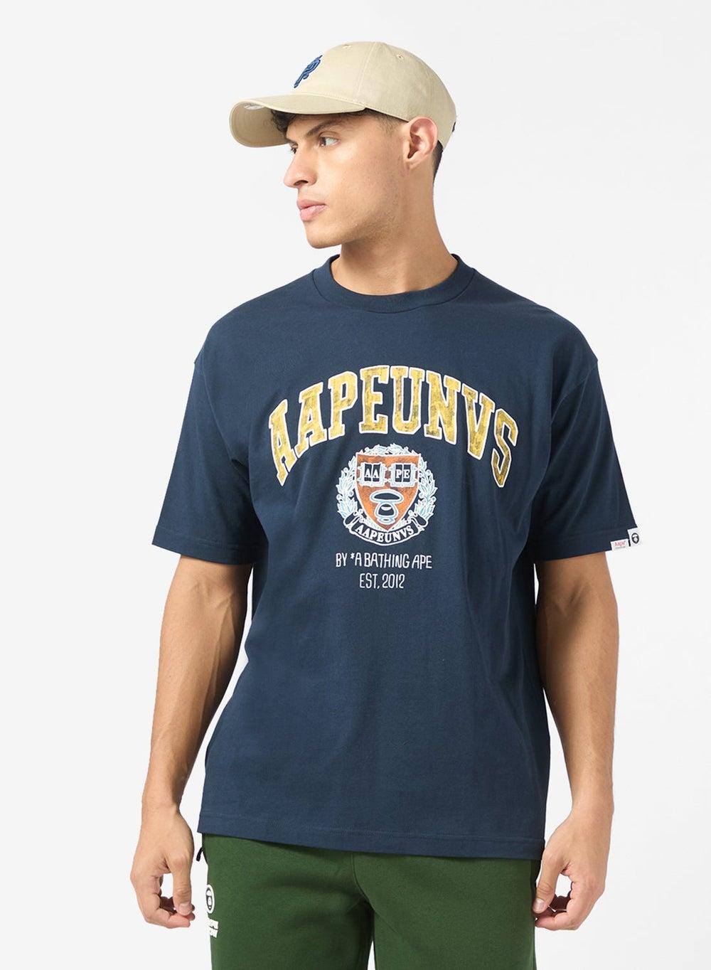 AAPEUNVS Logo Print Relaxed College Tee - Image 1