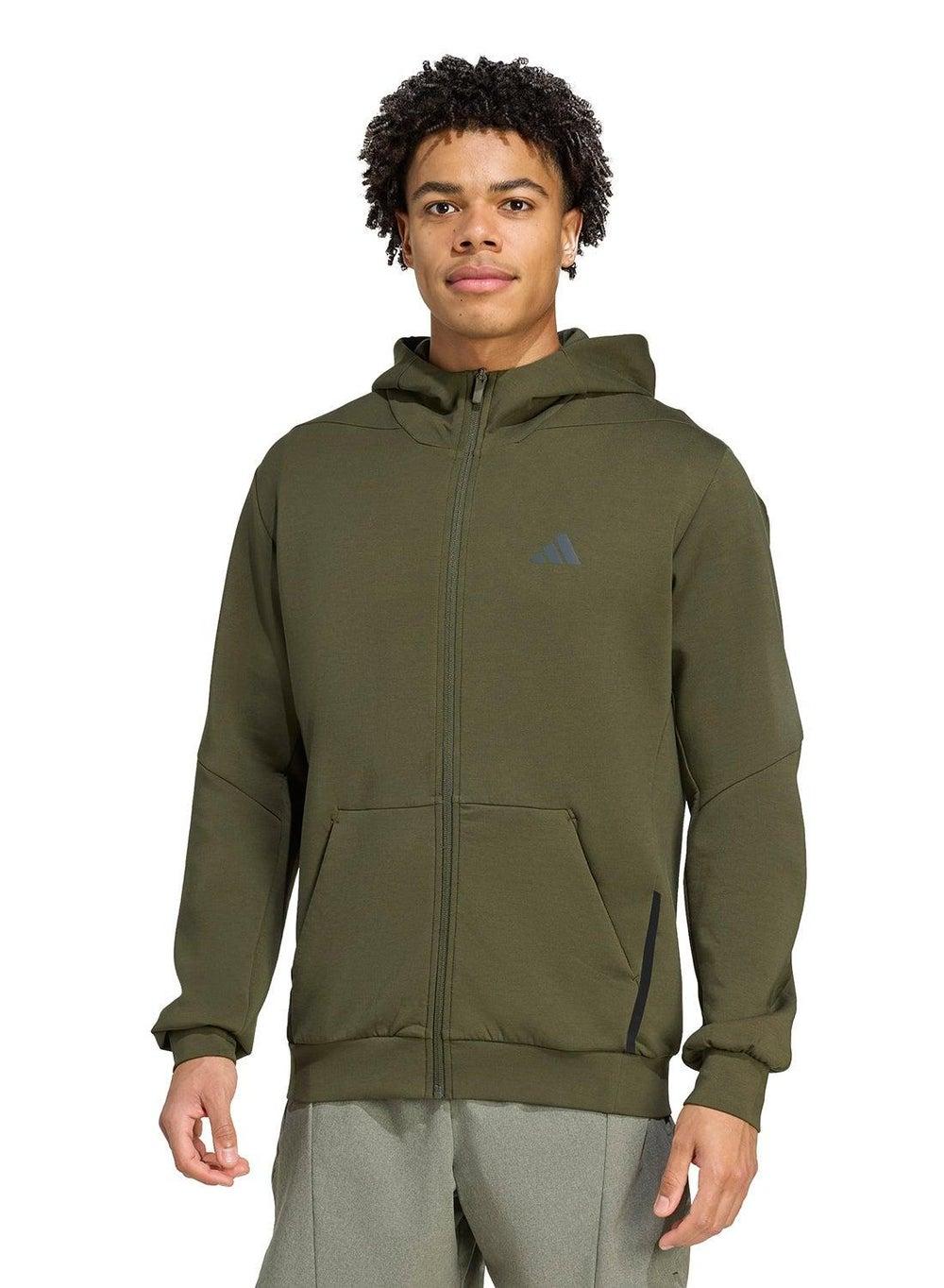 Adidas D4T Full-Zip Green Training Hoodie Jacket - Image 1