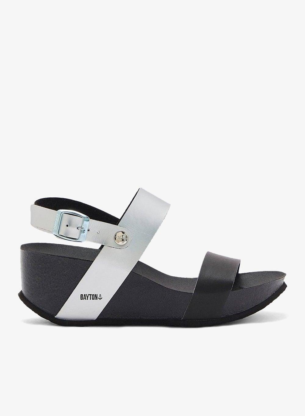 Selene Strappy Mid Heel Cork Wedges - Image 1