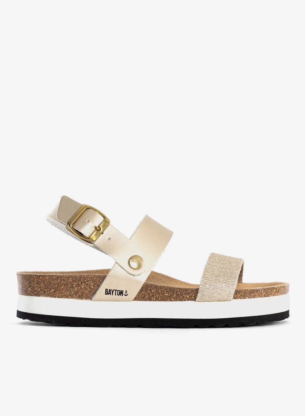 Almeria Gold Platform Sandals - Image 1