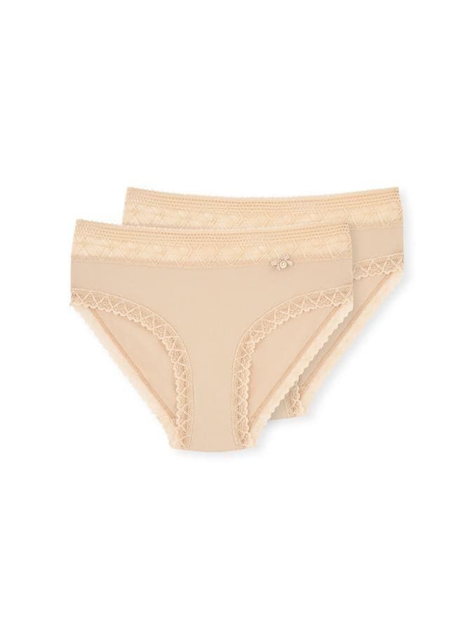 Dagi B0179217 Nude Polyamide Mid Rise Briefs 2 Pack - Image 1
