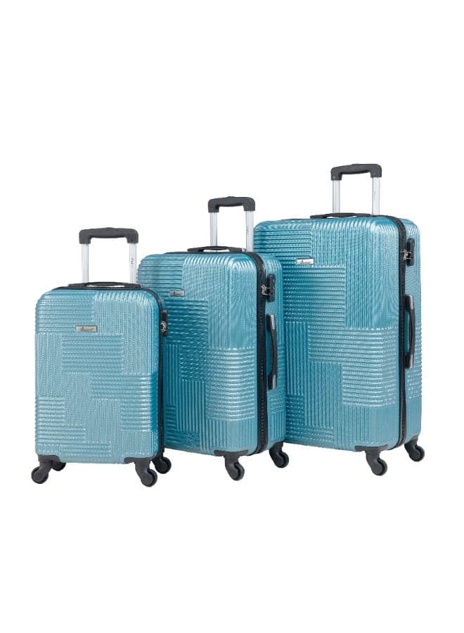 KH110 Light Blue ABS Trolley Luggage Set 3-Piece - Image 1