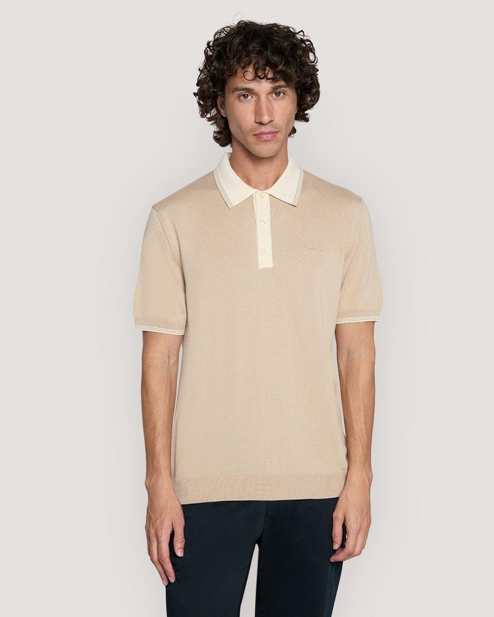 GANT Modal Blend Polo Shirt in Dry Sand - Image 1