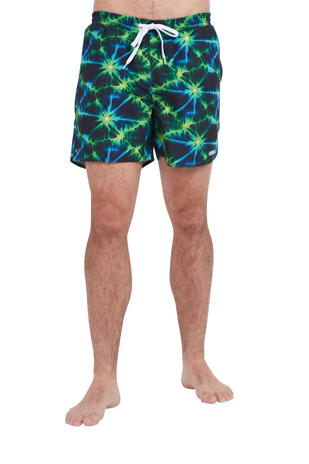 COEGA Men's Nero Green Tie Dye Swim Boardshorts - Image 1