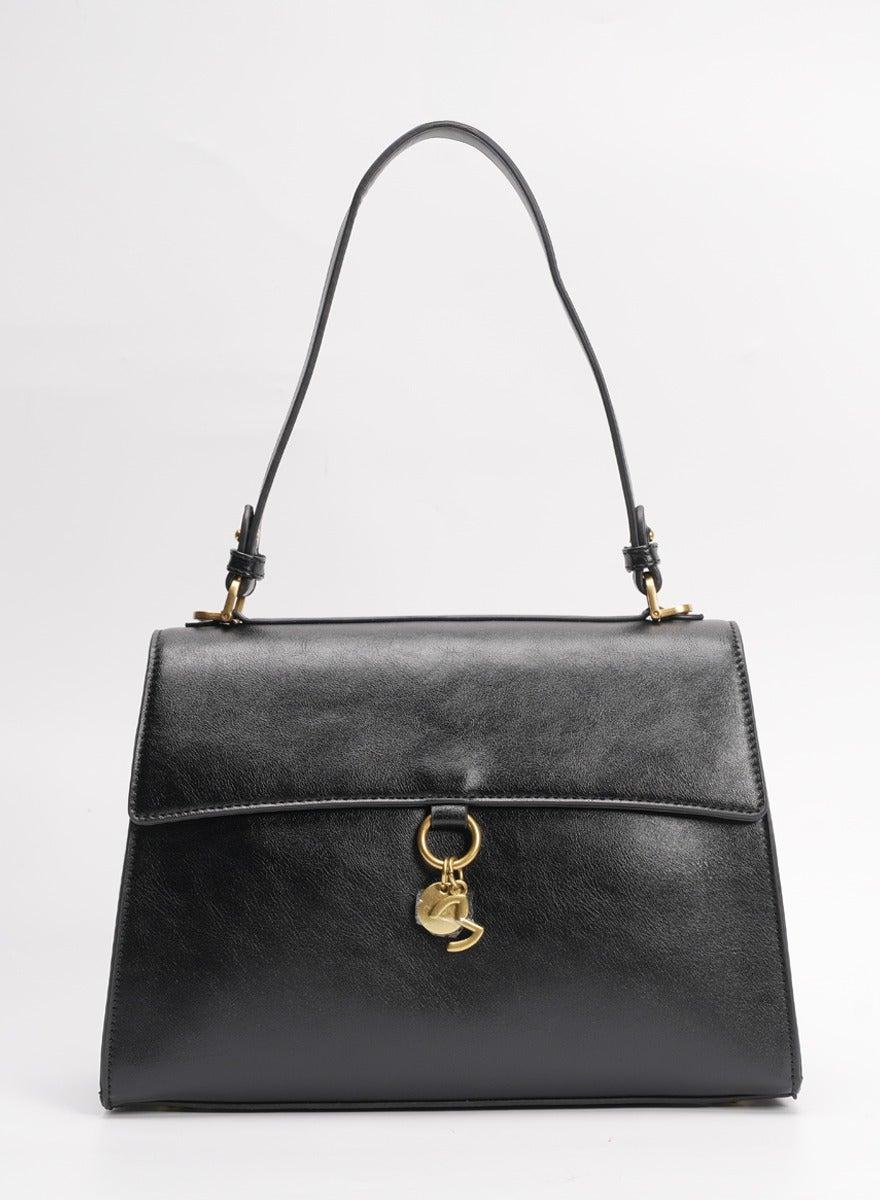 HANA Black PU Tote Bag - Image 1