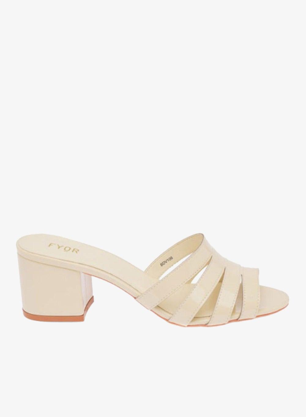 BDV 106 Nude Block Heel Slip-On Sandals - Image 1