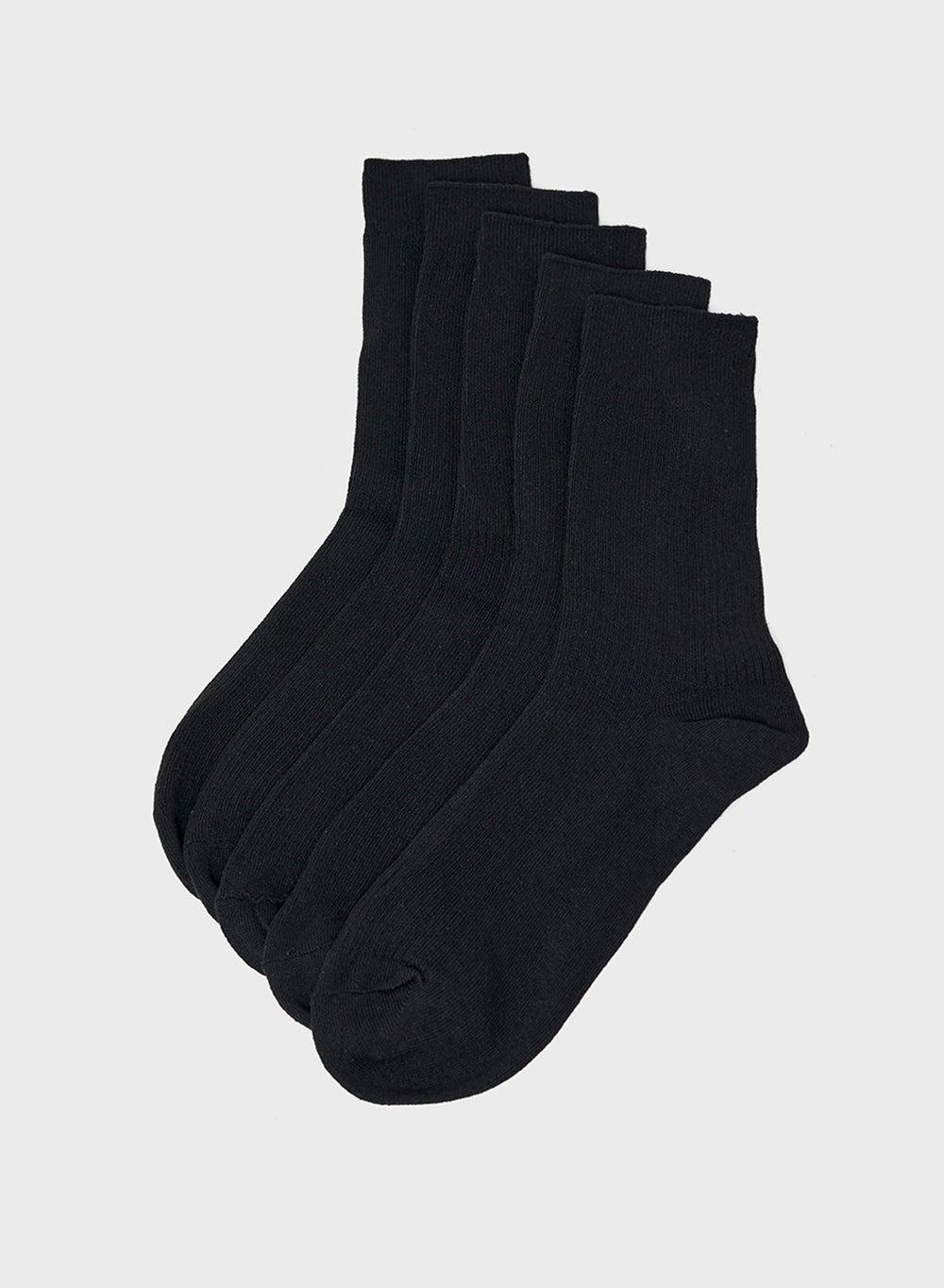 Men’s Black Crew Socks 5-Pack Pdc 7005/B - Image 1