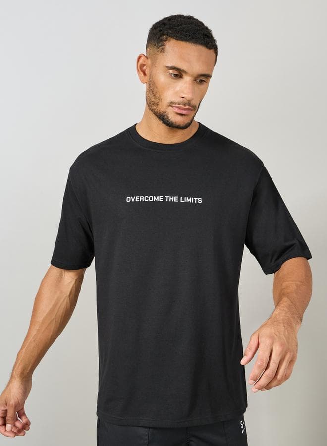 Black 7008543401 Oversized Cotton Athleisure T-Shirt - Image 1