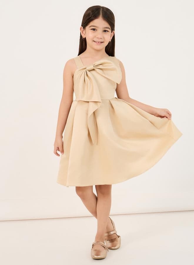 Champagne Bow Bodice A-Line Party Dress 2112212302 - Image 1