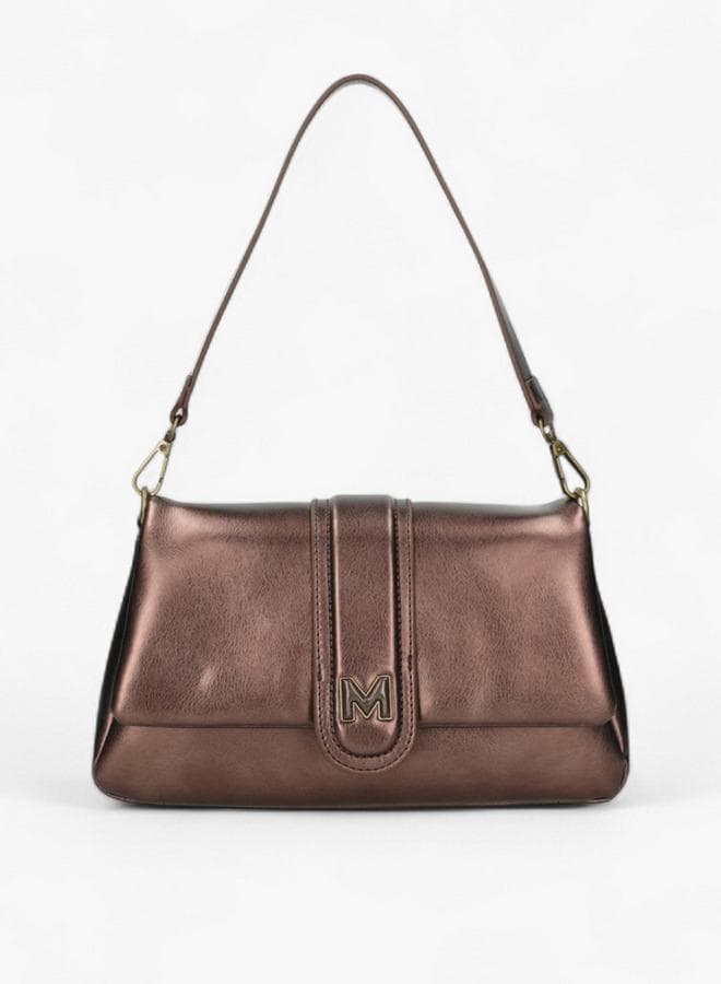 Ma003200153W 02 Bronze Structured Shoulder Bag - Image 1