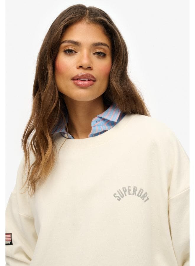 Athletic Essentials Oversized Printed Crew Sweatshirt - Image 1