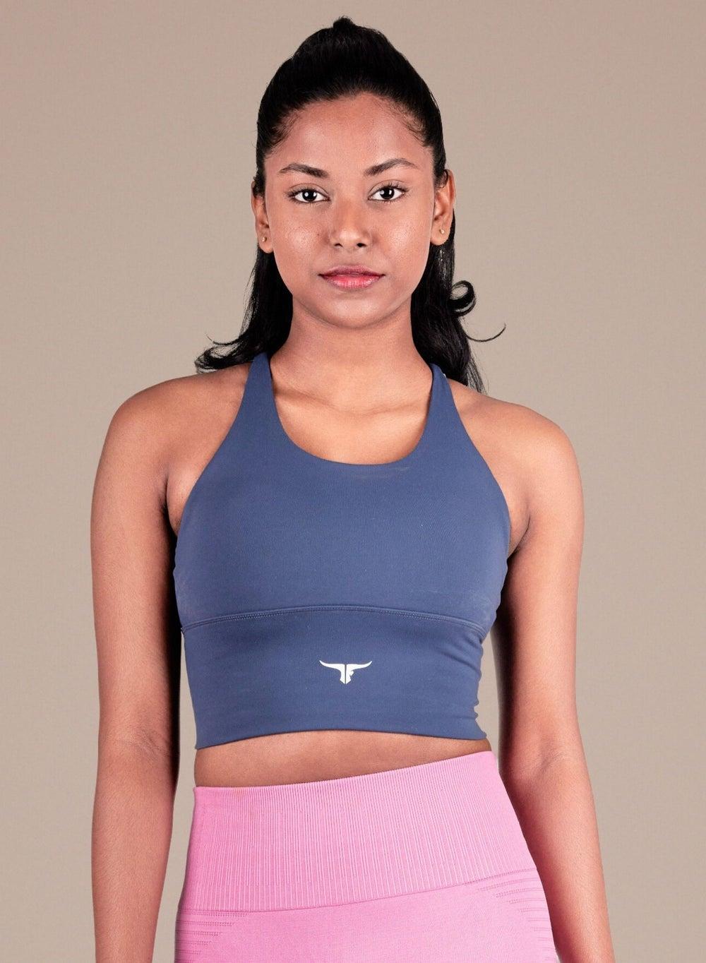 AeroFit High-Intensity Long Line Sports Bra Blue - Image 1
