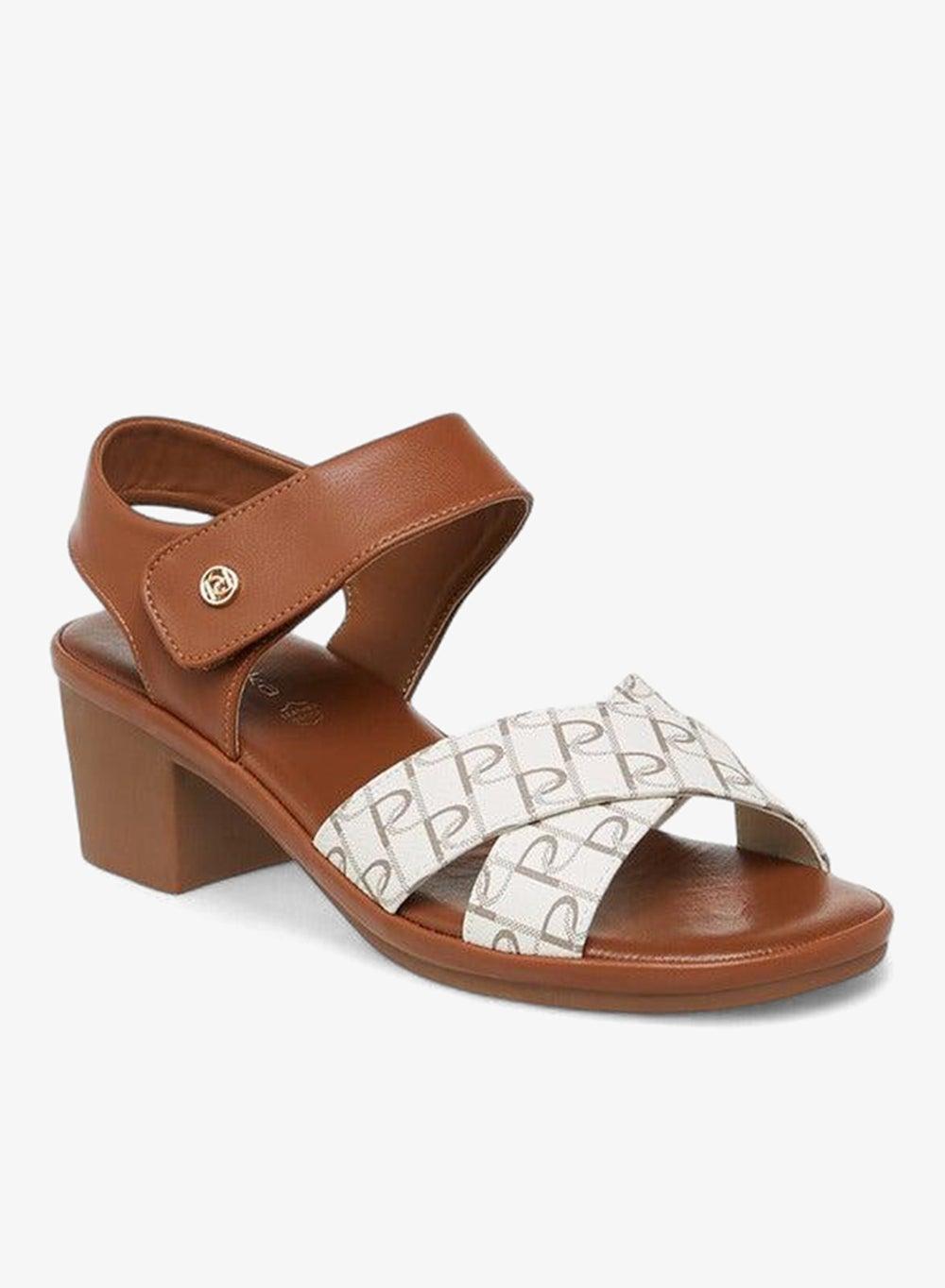 Brown Printed Block Heel Sandals R25Aw09334 - Image 1