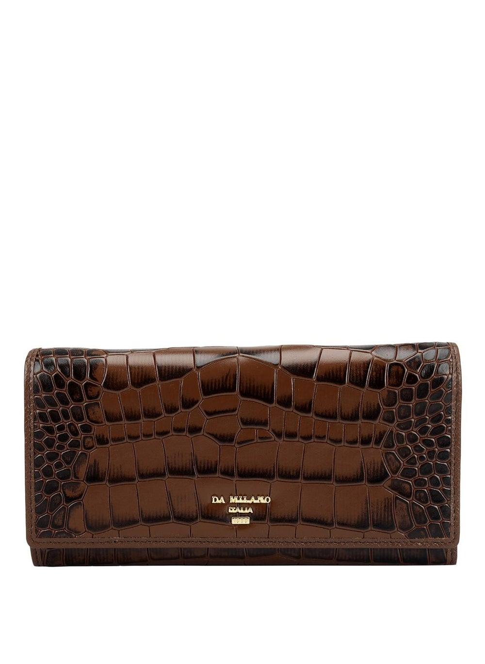 Da Milano Brown Genuine Leather Ladies Wallet 19.5cm - Image 1