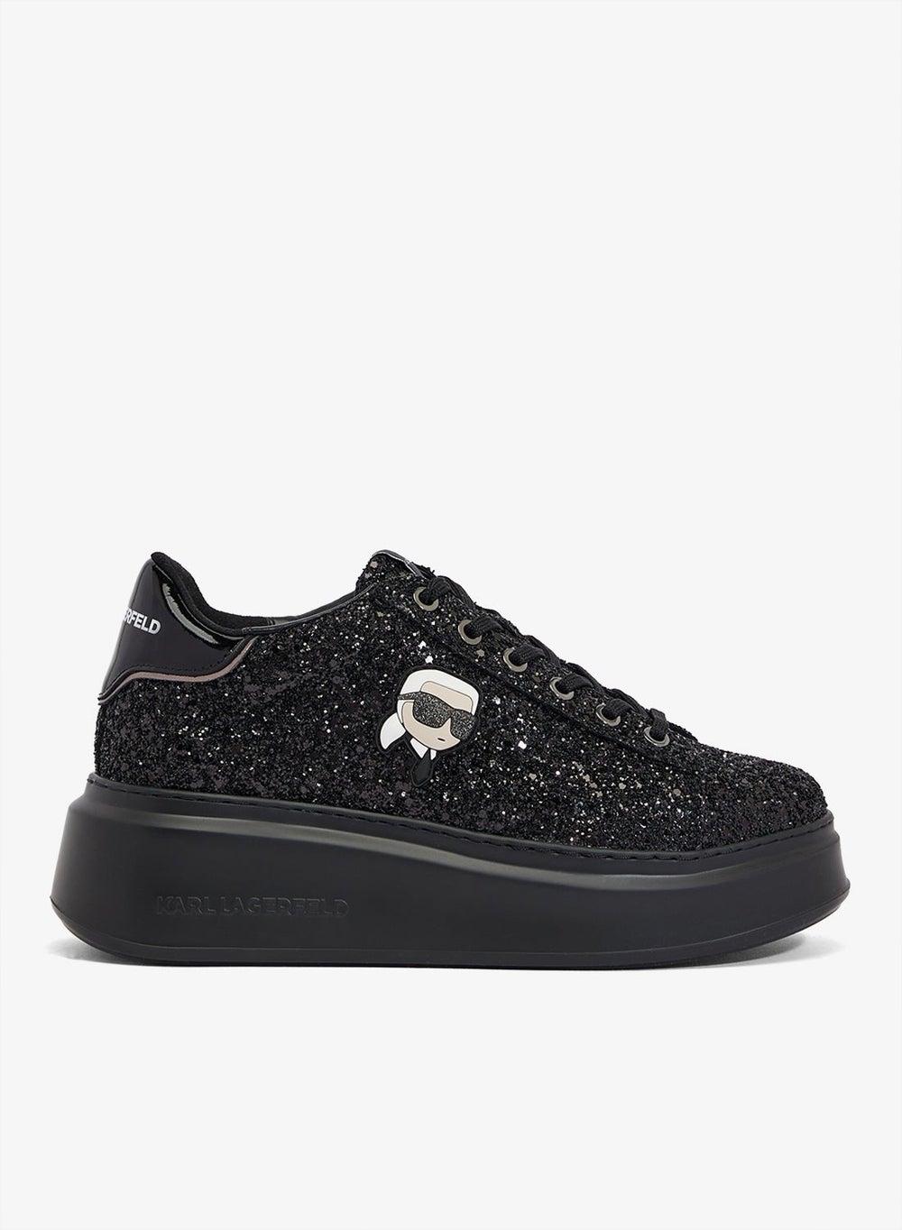 Karl Lagerfeld Anakapri Black Glitter Low-Top Sneakers KL63531NG0X - Image 1
