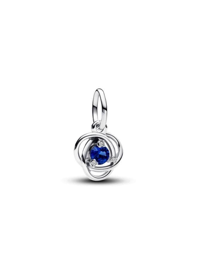Blue Eternity Circle Dangle Charm in Sterling Silver - Image 1