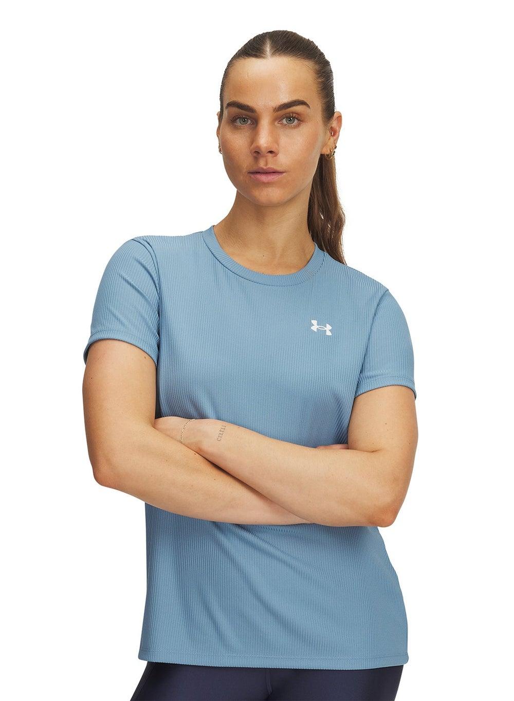 UA Tech Ribbed T-Shirt 1389852 Performance Fit - Image 1