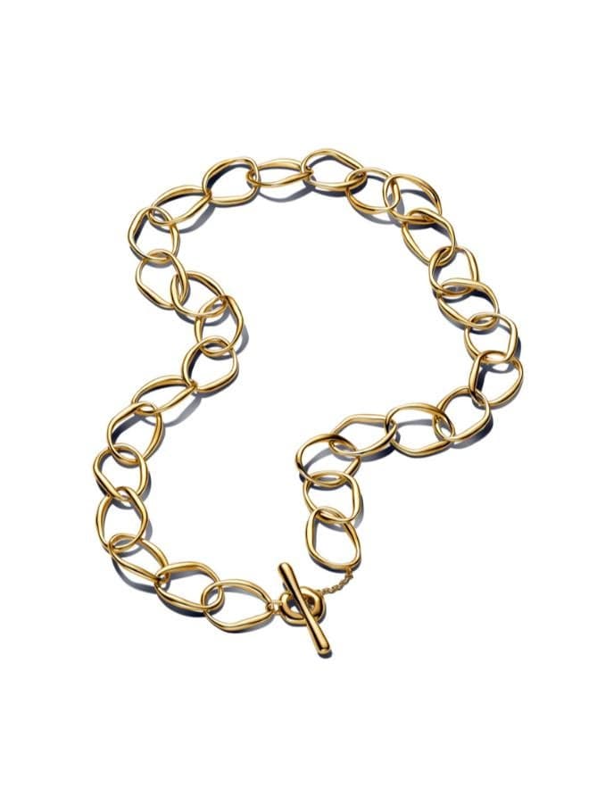 Organically Shaped 14k Gold Link Necklace - Image 1