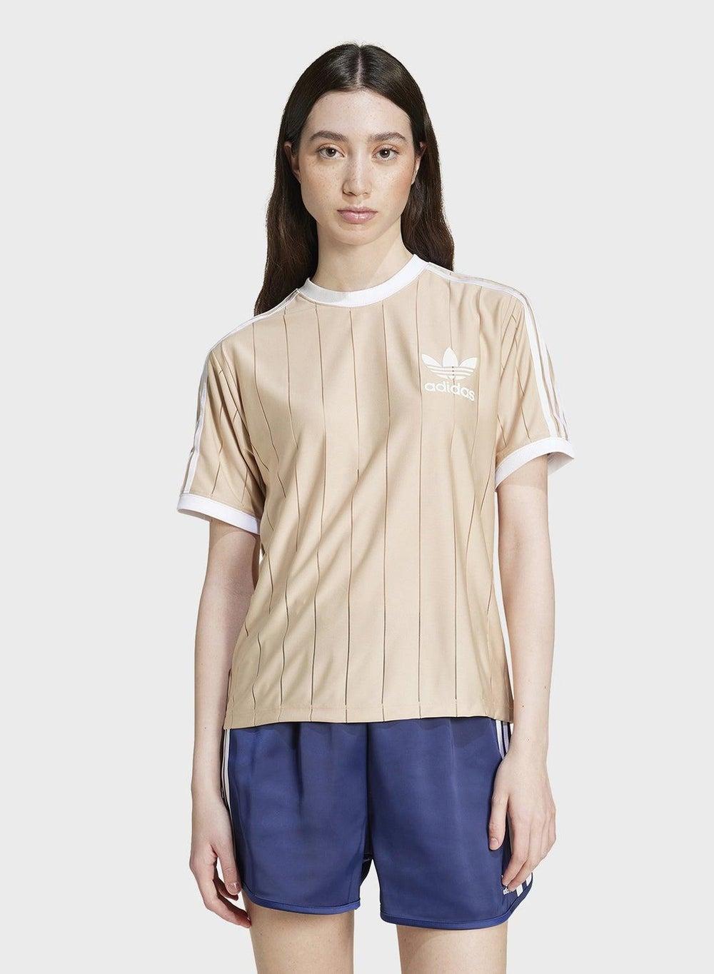 Adicolor 3-Stripes Pinstripe Tee Magic Beige - Image 1