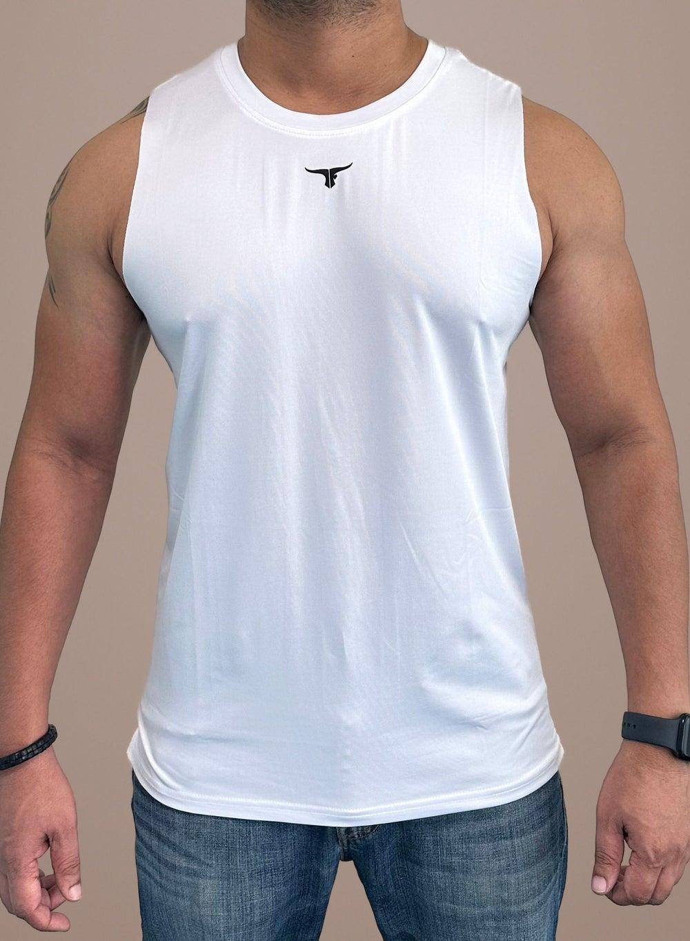 LiftRift Slim Fit Sleeveless Tank Top White - Image 1