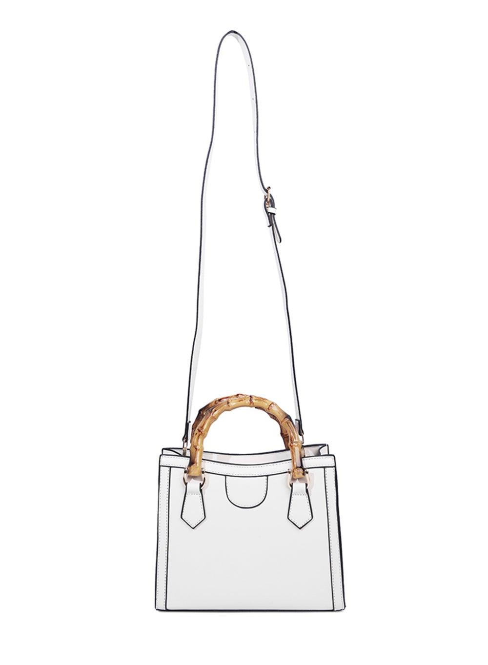 BG5483 White Cane Handle Statement Handbag - Image 1
