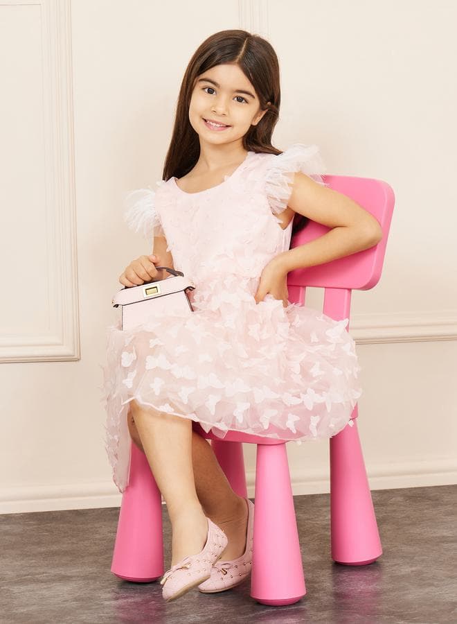Butterfly Tulle A-Line Dress 2111107528 Pink - Image 1