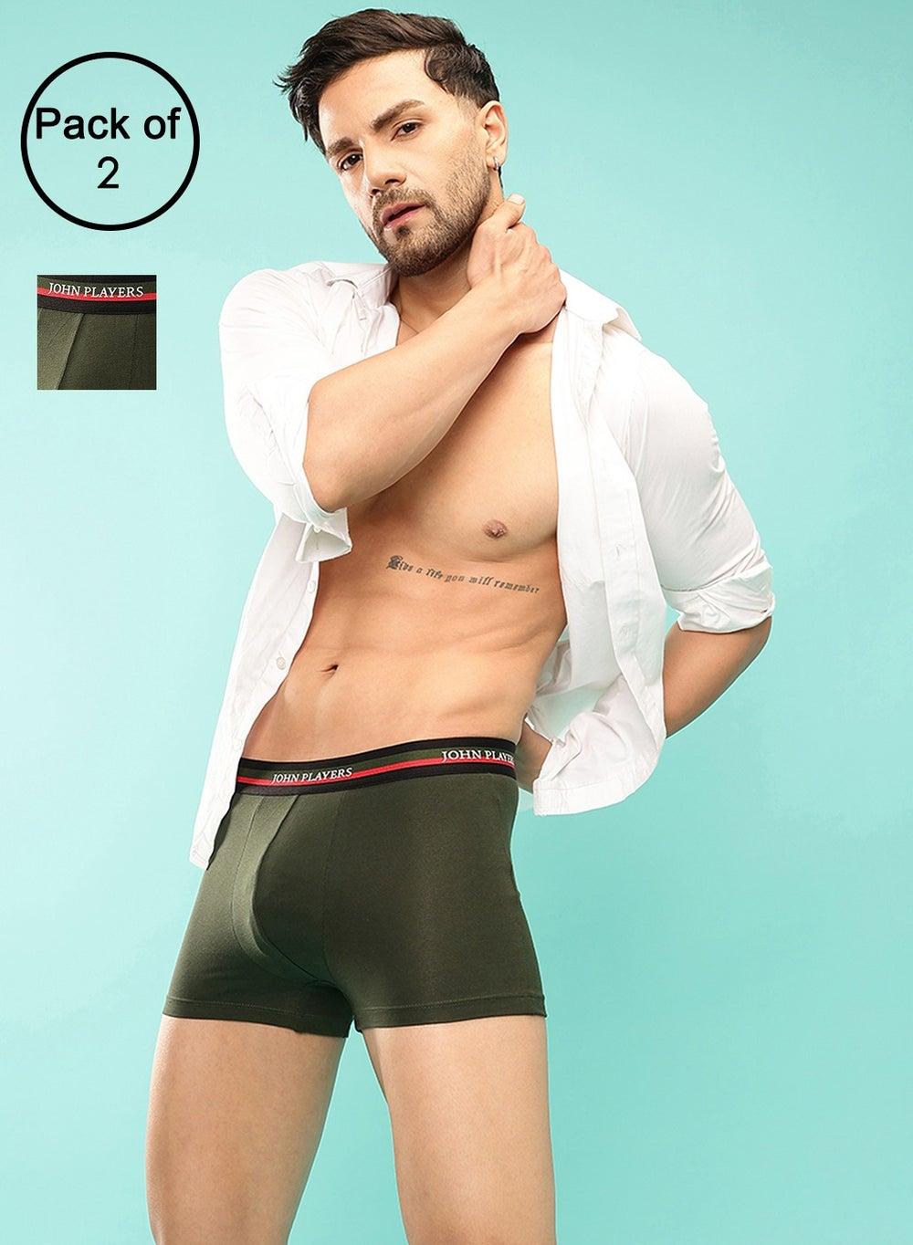 John Players JTK036M17 Cotton Trunks 2-Pack Green - Image 1