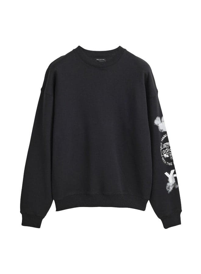 Adidas Gfx Crew Black Unisex Lifestyle Sweatshirt - Image 1