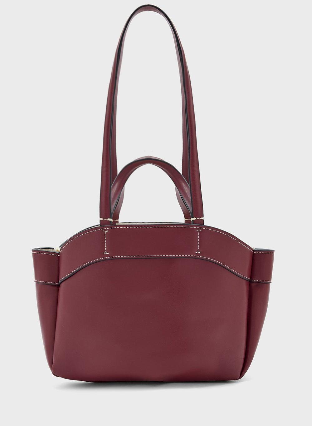 Fm241219 Burgundy 2-in-1 Tote with Matching Pouch - Image 1