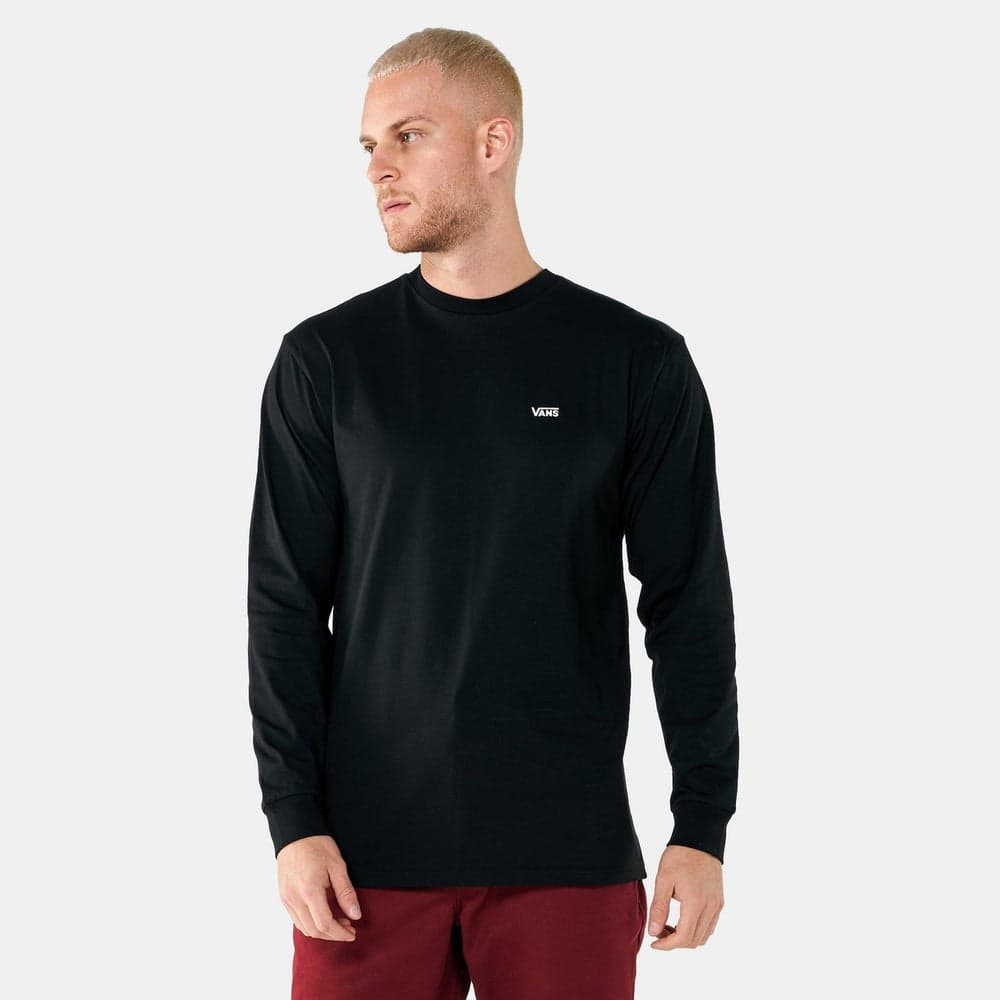 Men’s Black Left Chest Logo Long Sleeve Tee - Image 1