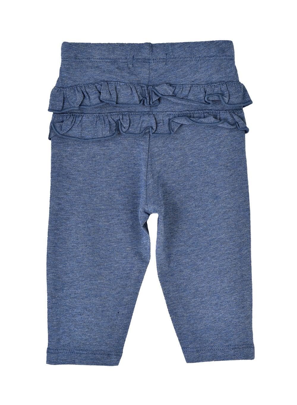 Heather Blue Ruffle Back Girls Leggings Rinbg10006 - Image 1