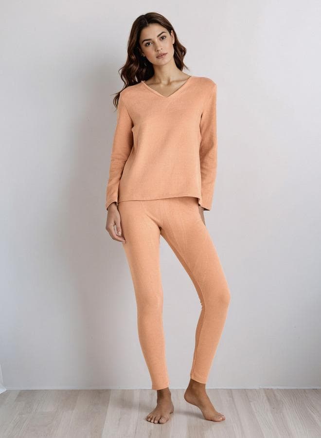 Pink Thermal Pyjama Set T-Shirt & Leggings - Image 1