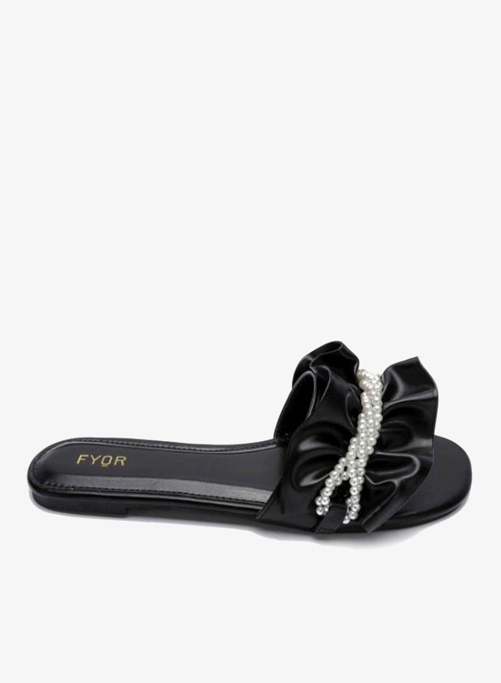 Pearl Ruffle Slide Sandal MY 221 Wide Fit - Image 1