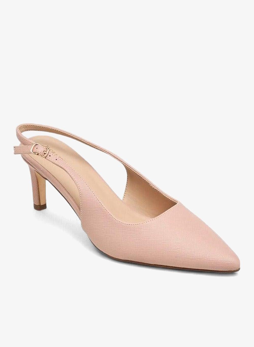 Textured Pointed-Toe Slingback Heels 24H1415 Pink - Image 1