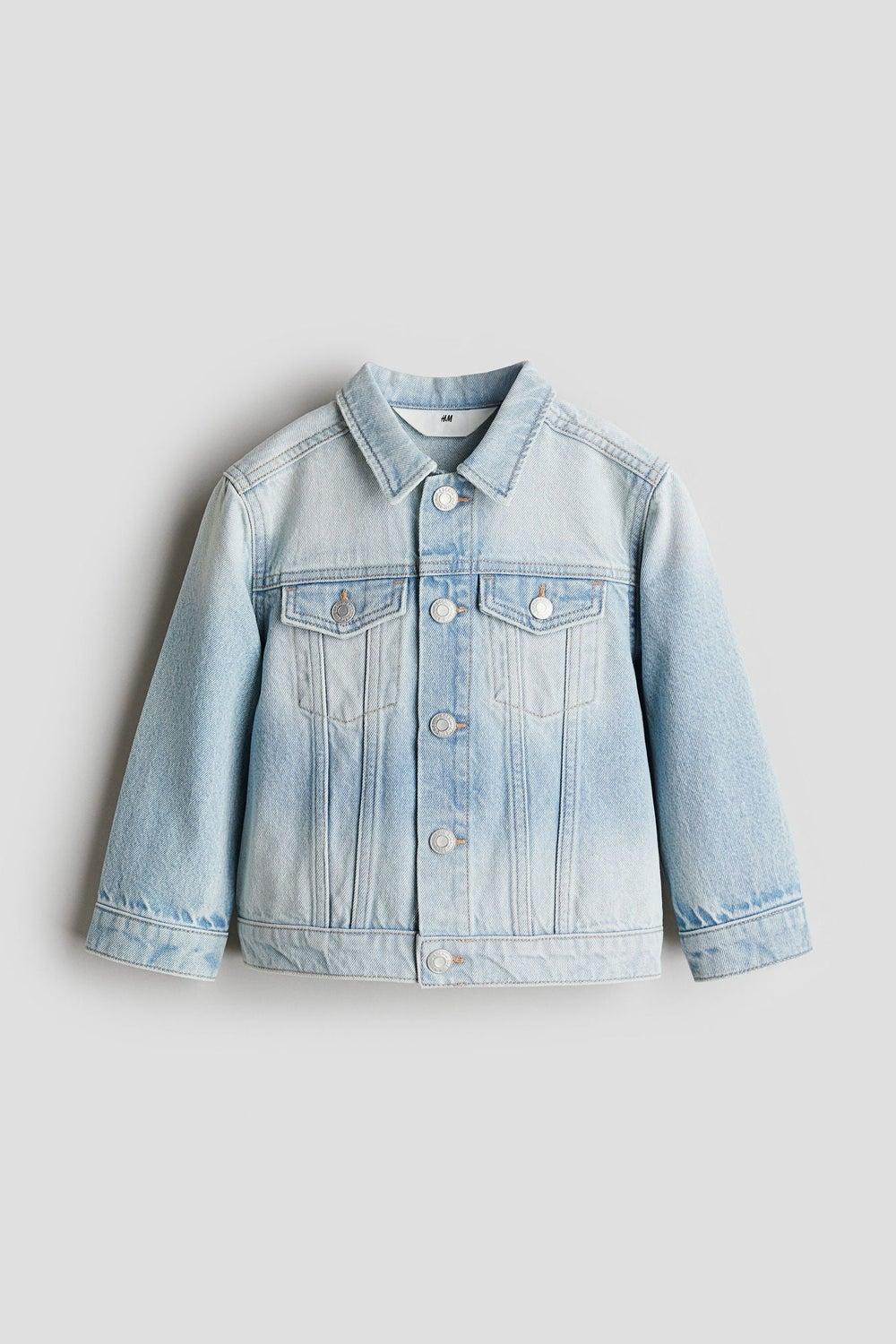 Girls Soft Cotton Denim Jacket Blue Dusty Light - Image 1