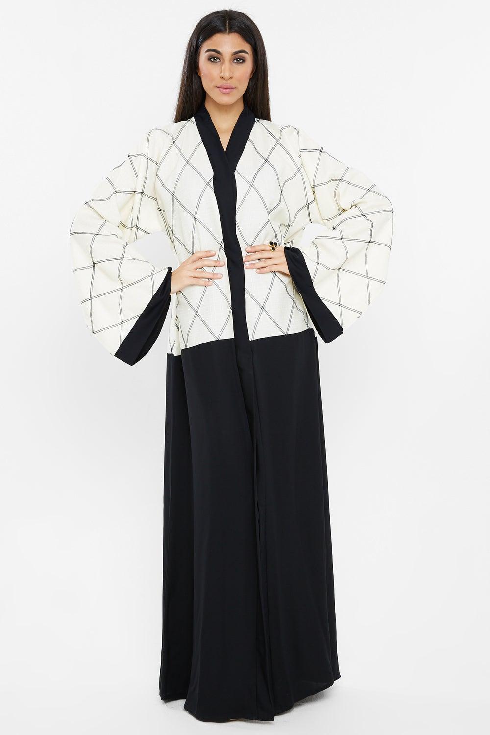 Square Checkered Abaya Set AJ110A - Image 1