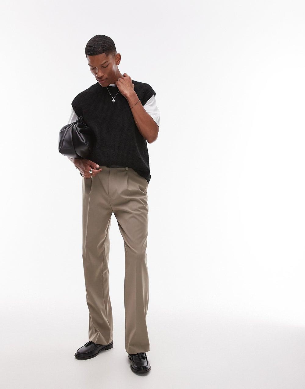 TOPMAN Essential Regular Fit Light Brown Pants - Image 1