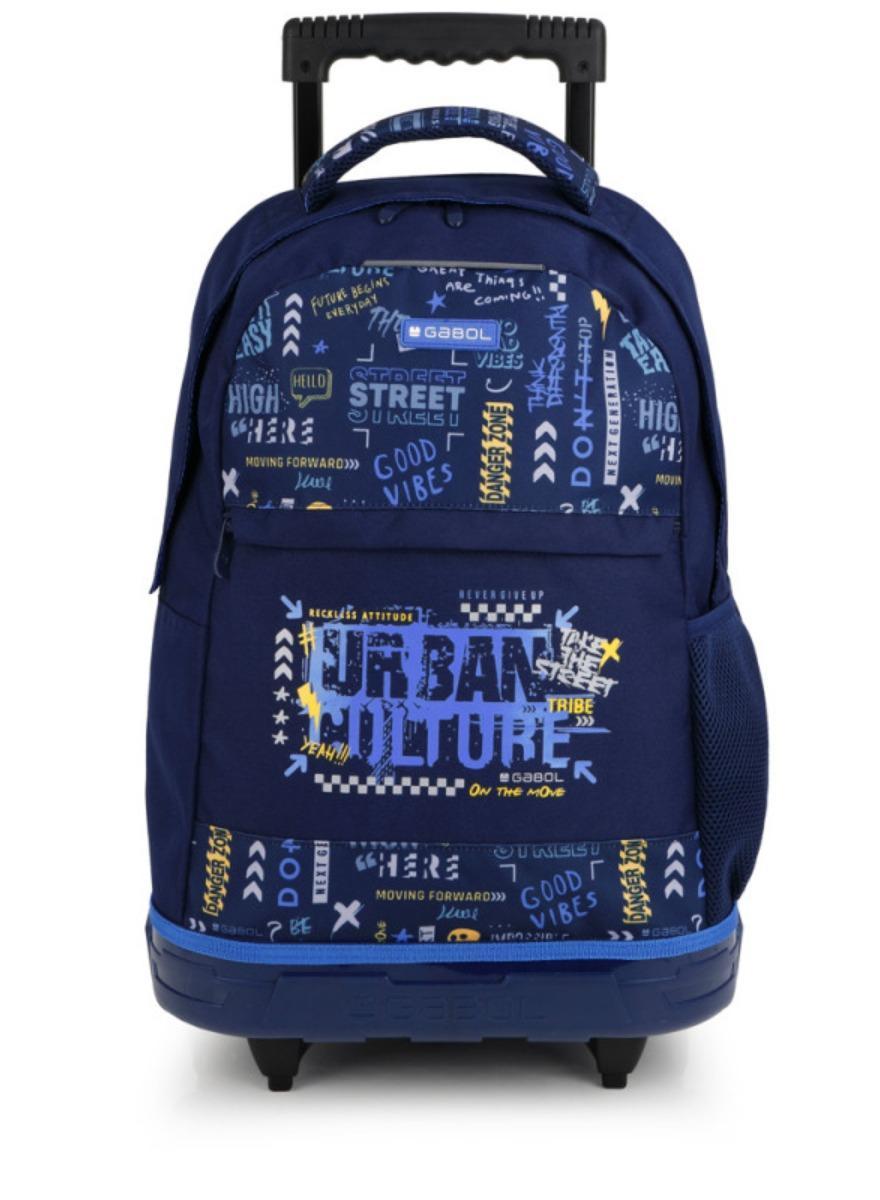 Gabol Skull Kids Trolley Backpack Blue 34cm - Image 1