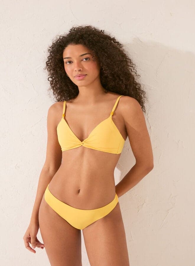 Classic Yellow Gathered Bikini Bottom 646963904 - Image 1