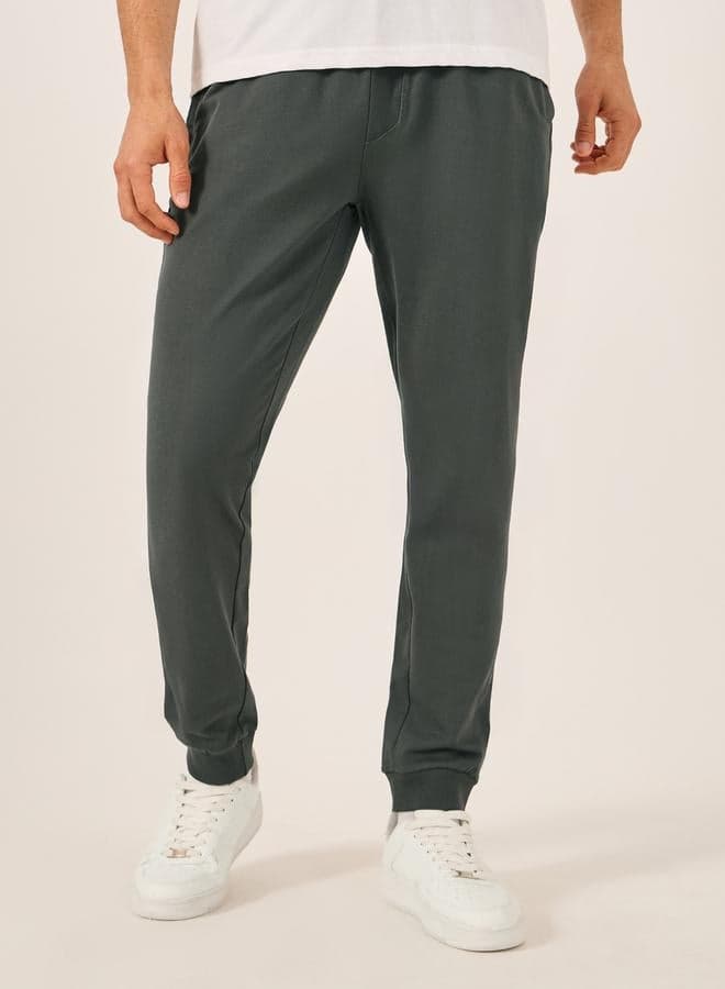 Styli Mid Rise Slim Fit Charcoal Jogger Pants 7012055807 - Image 1
