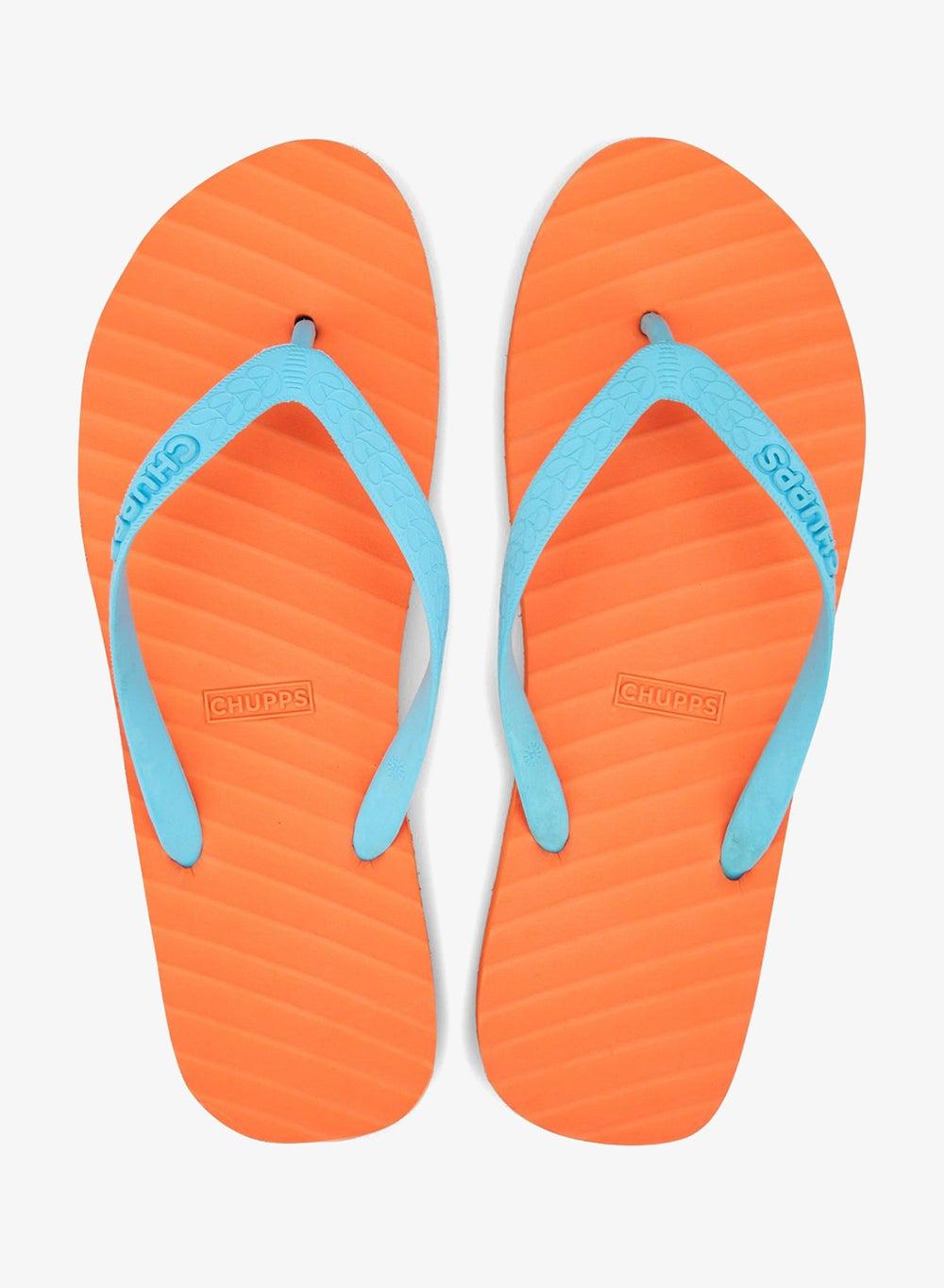 Men’s Banana Leaf Rubber Flip Flops – Orange Comfort - Image 1