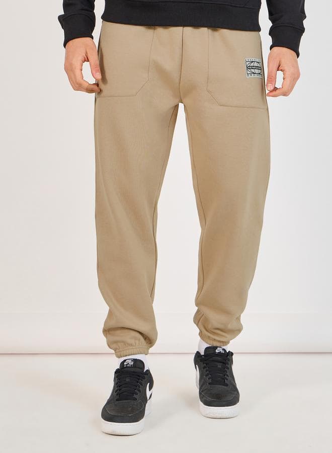 Khaki Patch Detail Oversized Joggers 7009313602 - Image 1