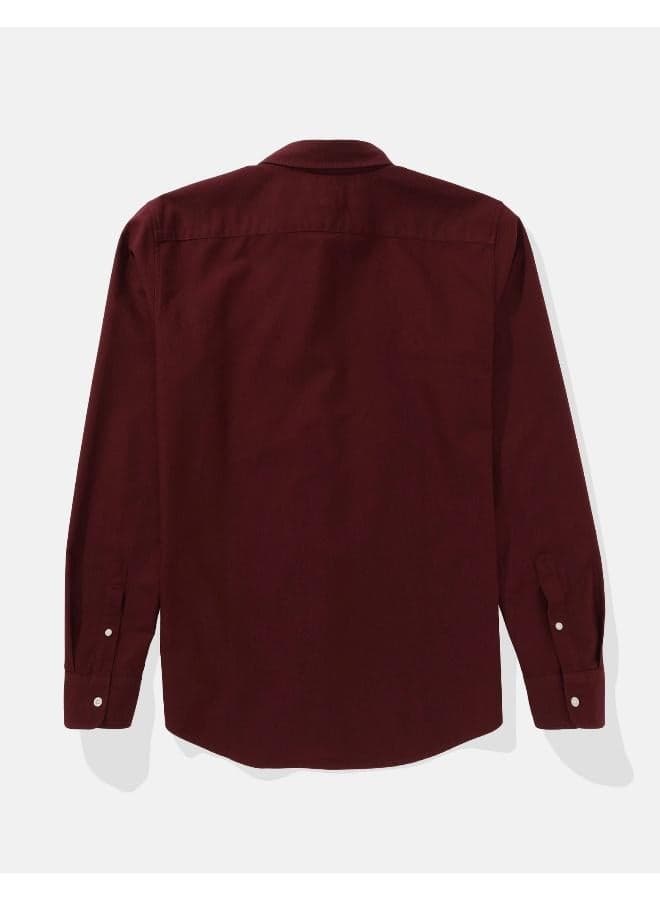 AE Everyday Oxford Button-Up Shirt Burgundy U 5153 - Image 1