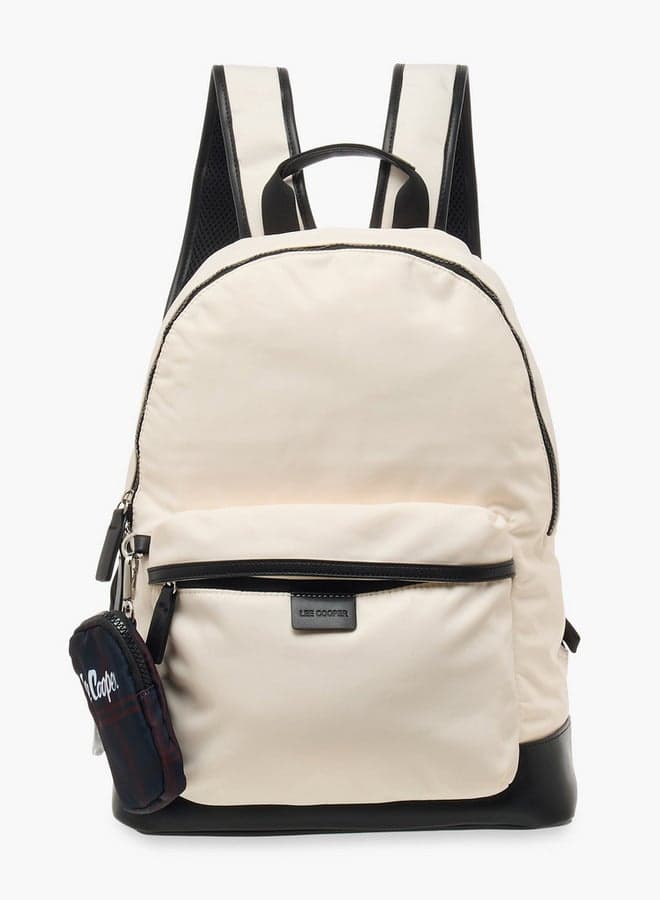 Beige School Backpack GL 202422 with Zip & Pouch - Image 1