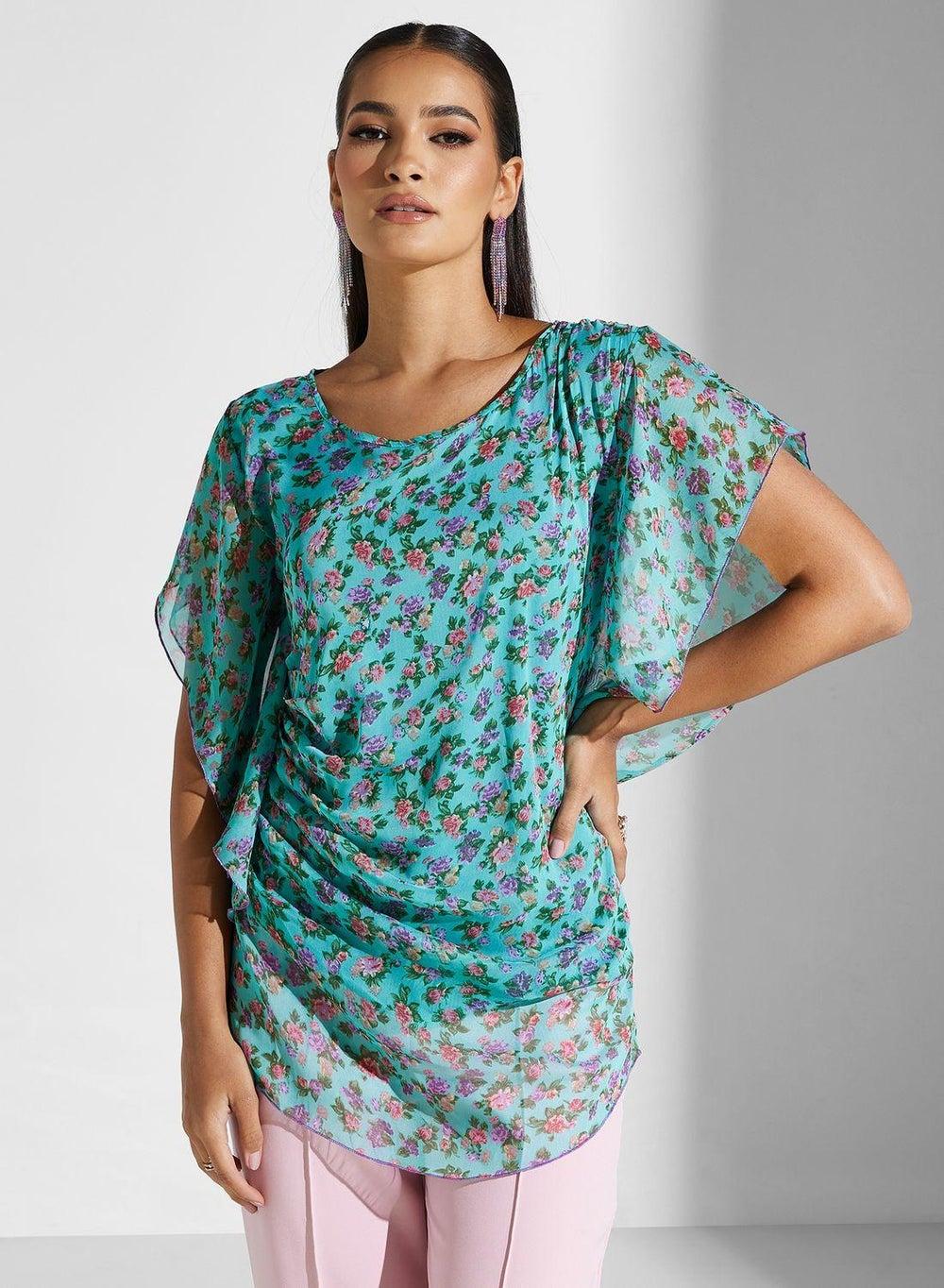 Floral Printed Modest Top UAE Casual Chic - Image 1