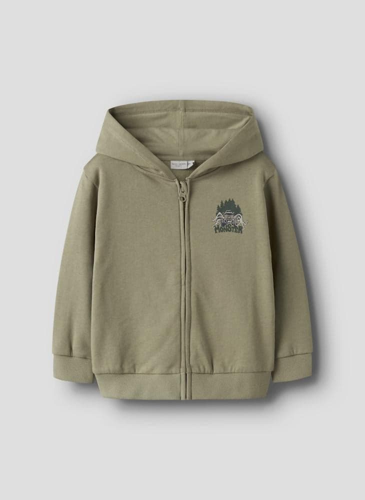 Boys Volcom Logo Zip Hoodie 13249494 Green - Image 1