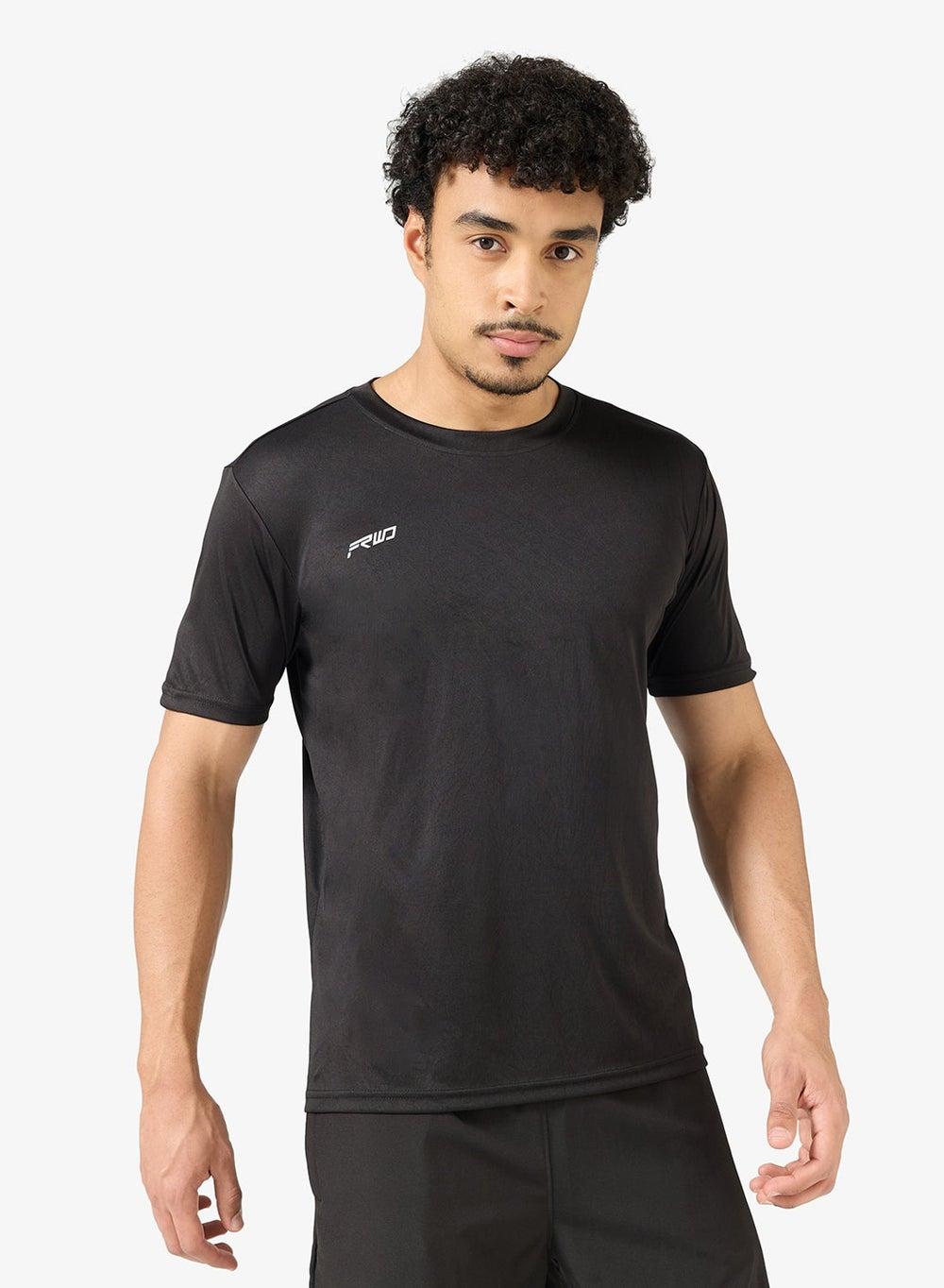 Zopts389 Black Training Activewear T-Shirt for Men - Image 1