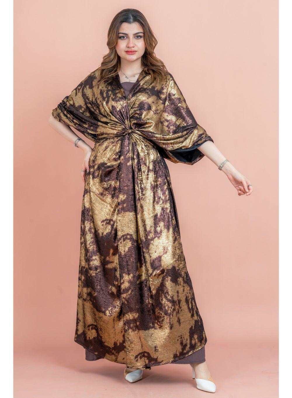 Shimmer Wrap Elegant Jalabiya Kaftan - Image 1