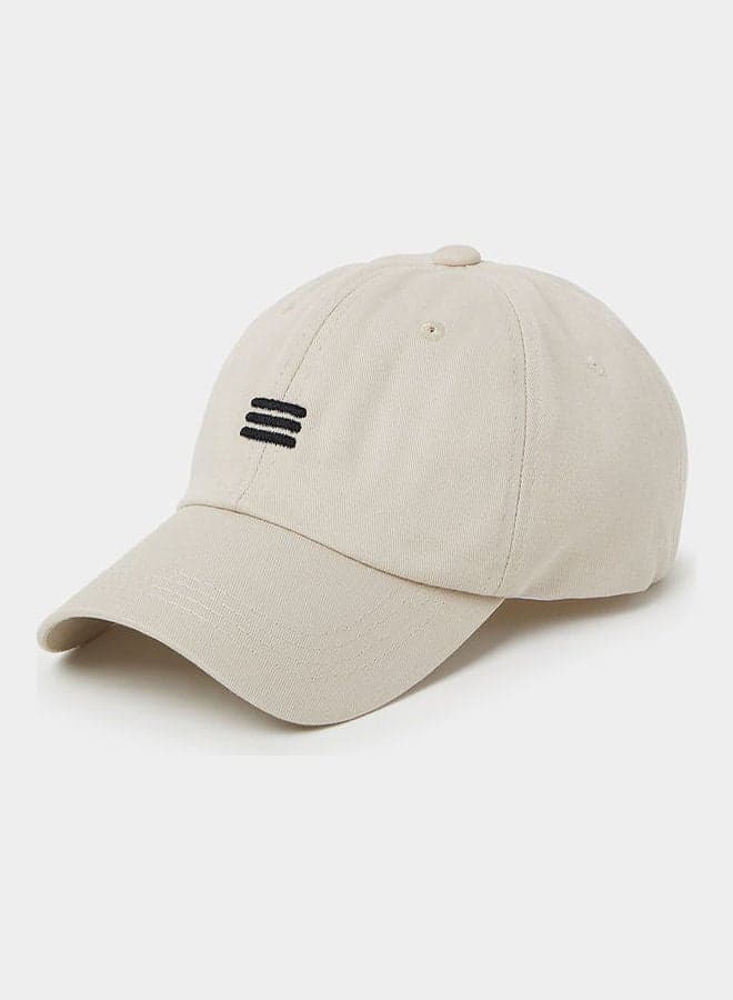 Beige Contrast Embbroidered Casual Cap 7002921202 - Image 1